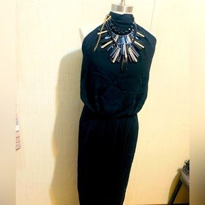 City Chic Ladies Grand Halter Midi 47 In Long Dress sizes 24  Black 26 Pit